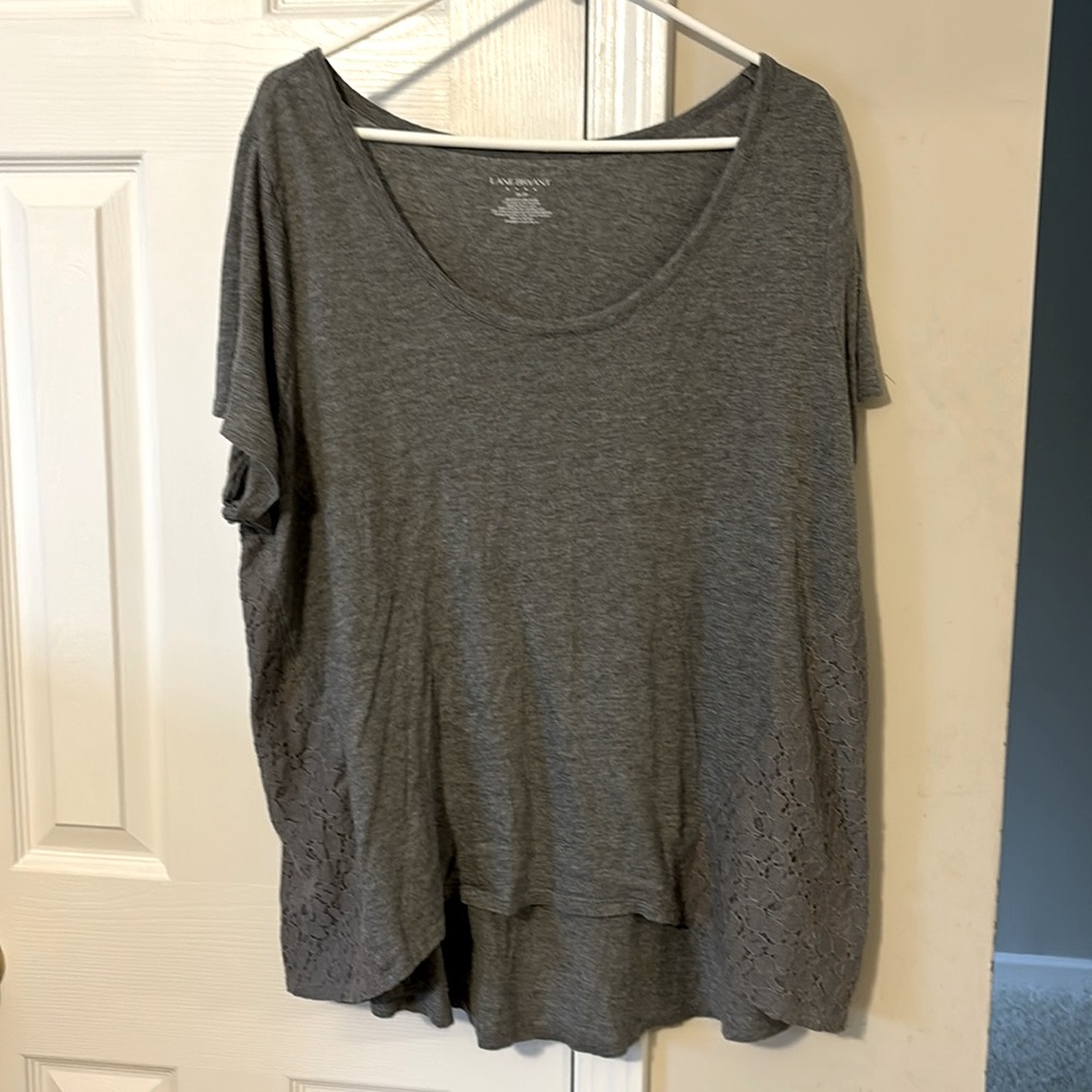 Lane Bryant 18/20 grey top with lace sides
